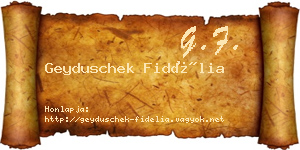 Geyduschek Fidélia névjegykártya